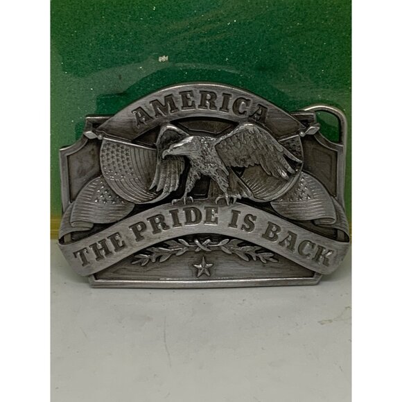 1986 Vtg America The Pride Is Back Belt Buckle Siskiyou D-40 - Picture 1 of 9